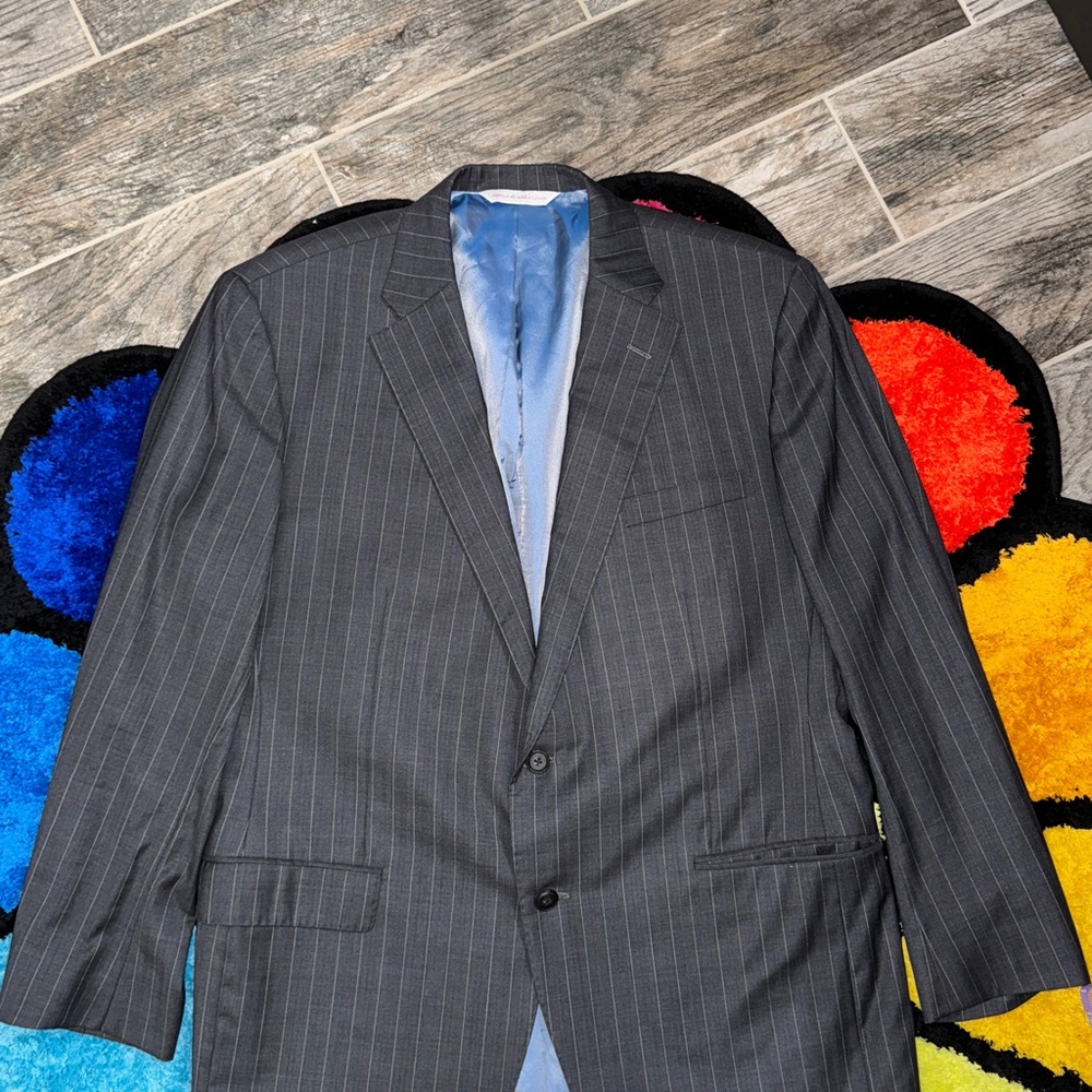 Grey Striped Loro Piana Extreme Wool Blazer